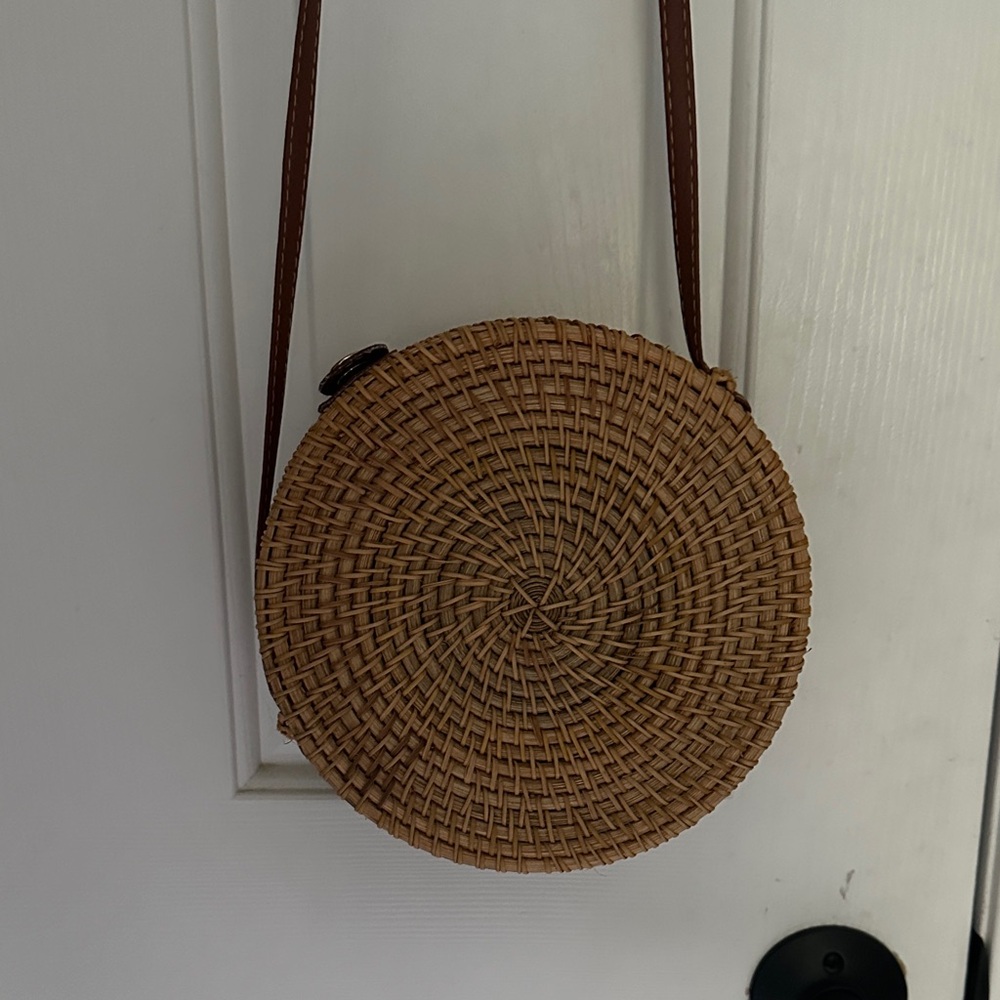 Boho Woven Round Crossbody Bag